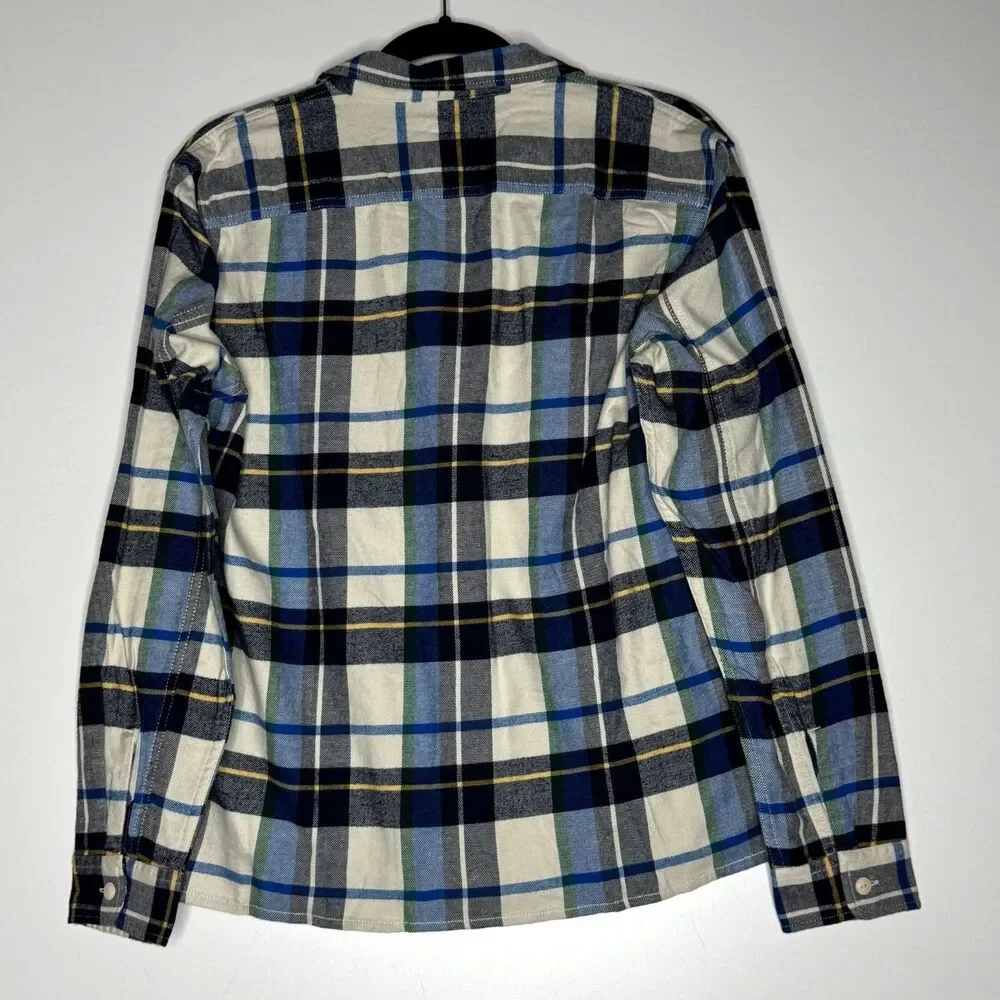 New Gap Organic Cotton Flannel Long Sleeve Button Down Shirt Boys Size 18-20